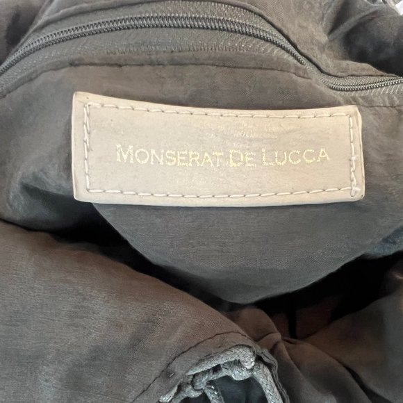 Monserat De Lucca Grey Macrame Boho Handbag Purse - Picture 2 of 5